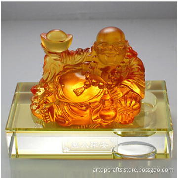 Art Glass Crafts Car Decoration Liuli Buddha